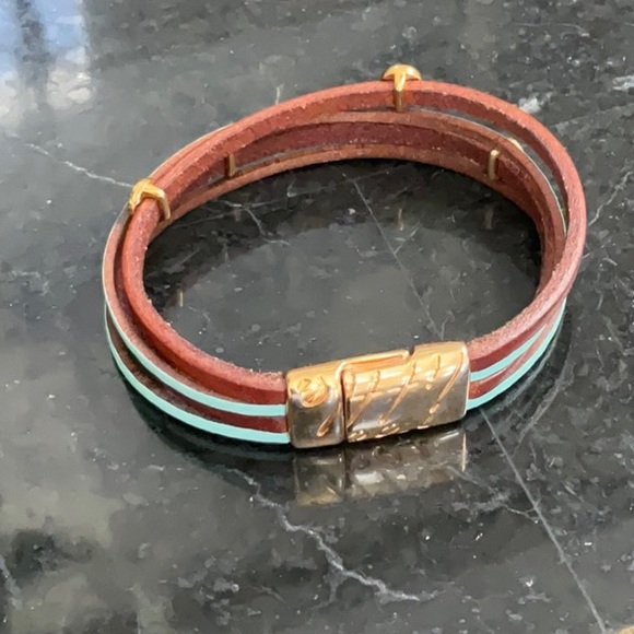 Evil Eye Leather Bracelet ~ Santorini - Picture 3 of 6